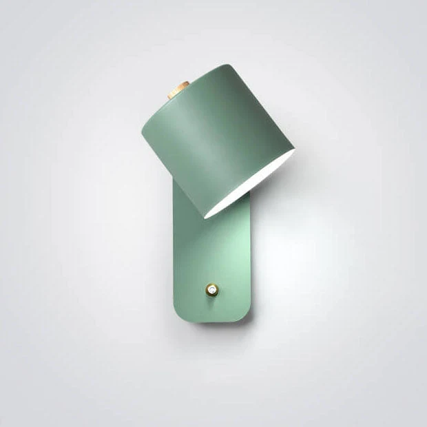 Draaibare Wandlamp Cilinder Vorm Aluminium Zwart Wit Groen Slaapkamer Leeshoek Gericht Licht Spots Verstelbaar | Sansoti
