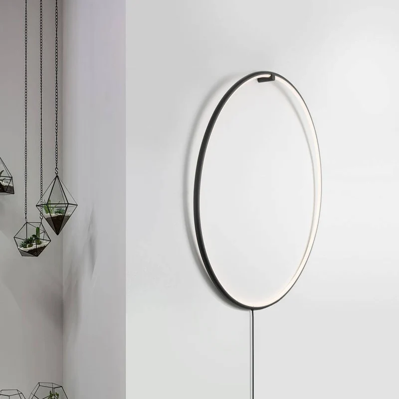 Ring LED-Wandleuchte zum aufhängen Schwarz