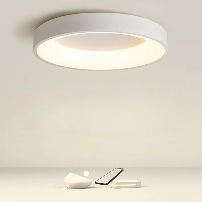 Ronde LED Plafondlamp Minimalistisch Design Zwart Wit Grijs Woonkamer Slaapkamer Modern Scandinavisch Interieur | Sansoti