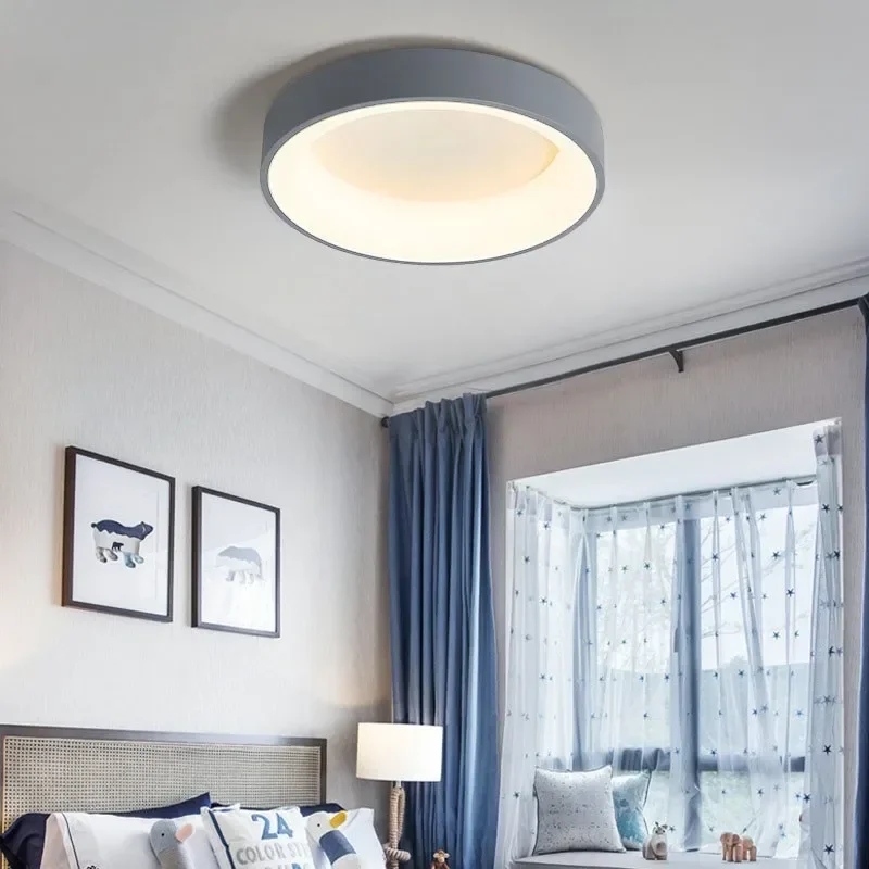 Ronde LED Plafondlamp Minimalistisch Design Zwart Wit Grijs Woonkamer Slaapkamer Modern Scandinavisch Interieur | Sansoti