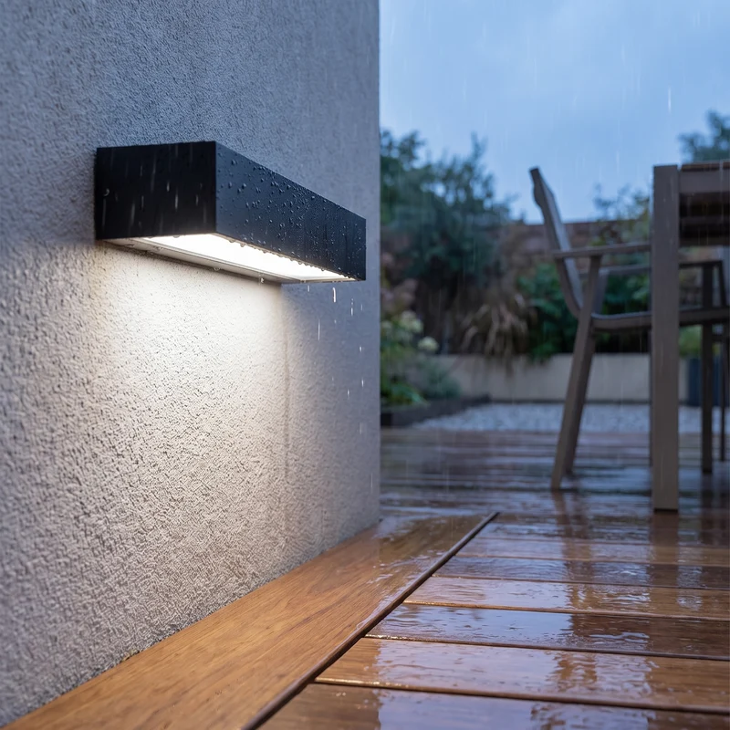 Wandlamp Buiten IP65 30 cm Zwart Aluminium LED Warm en Koud Wit | Sansoti