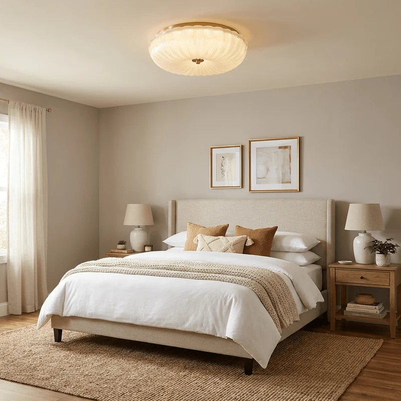 Glazen Plafondlamp met Geribbelde Textuur – Warm Dimbaar Licht voor Slaapkamer en Woonkamer – ø 20 tot 50 cm | Sansoti