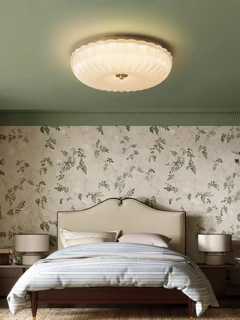 Glazen Plafondlamp met Geribbelde Textuur – Warm Dimbaar Licht voor Slaapkamer en Woonkamer – ø 20 tot 50 cm | Sansoti