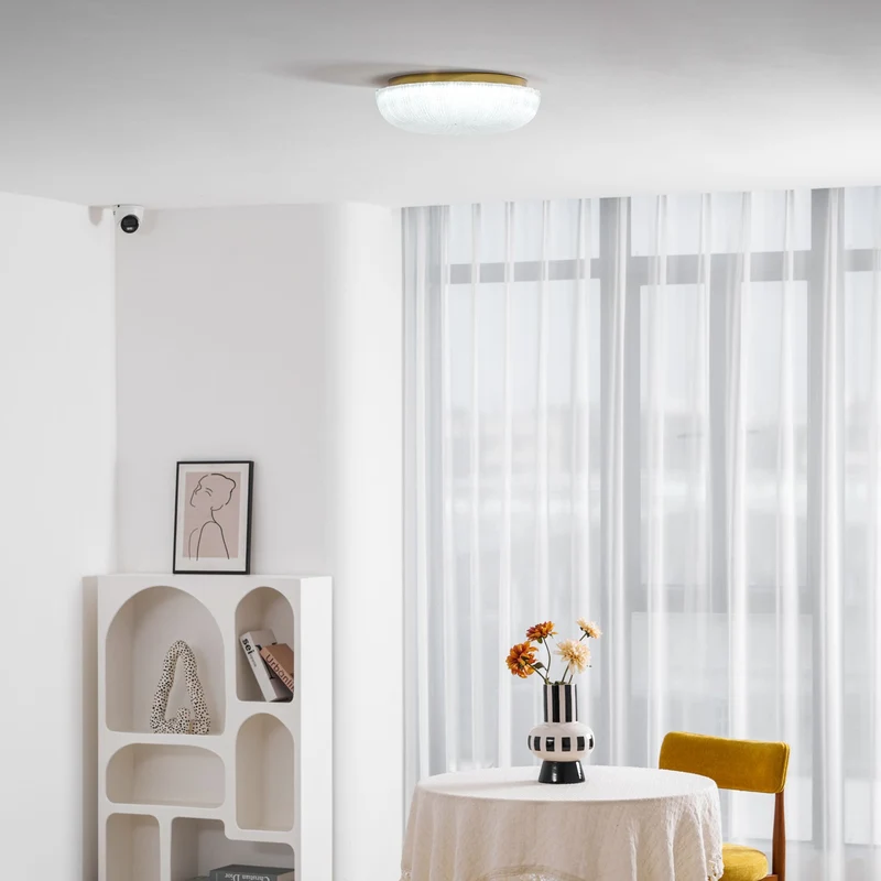Glazen Plafondlamp met Geribbelde Textuur – Warm Dimbaar Licht voor Slaapkamer en Woonkamer – ø 20 tot 50 cm | Sansoti