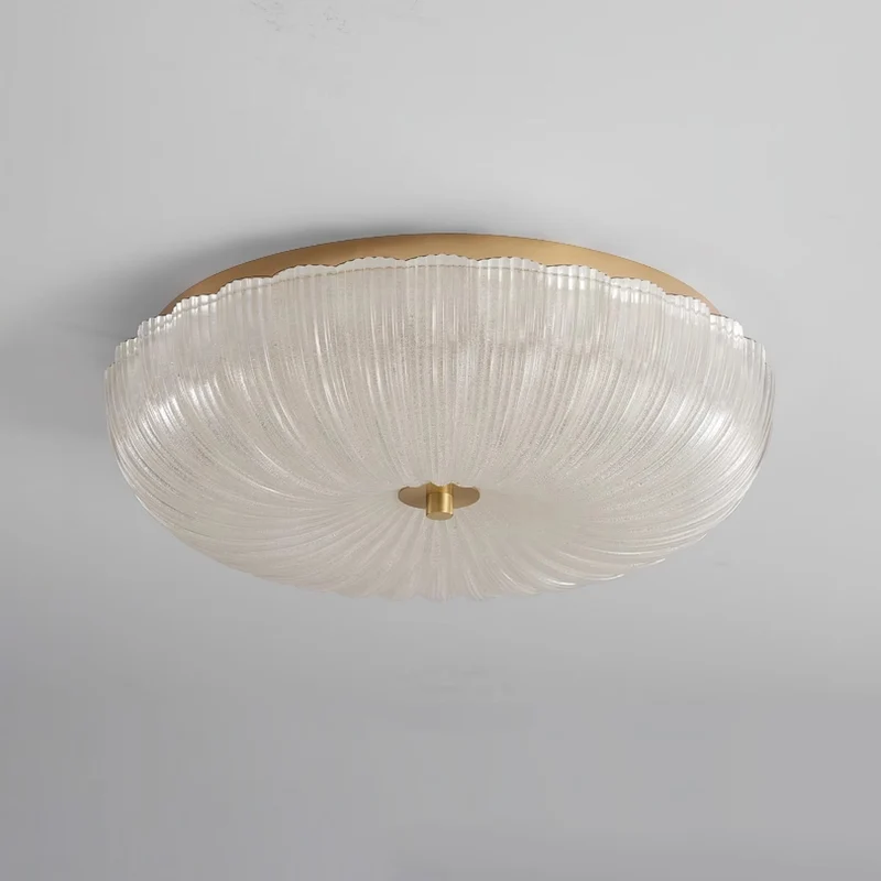 Glazen Plafondlamp met Geribbelde Textuur – Warm Dimbaar Licht voor Slaapkamer en Woonkamer – ø 20 tot 50 cm | Sansoti