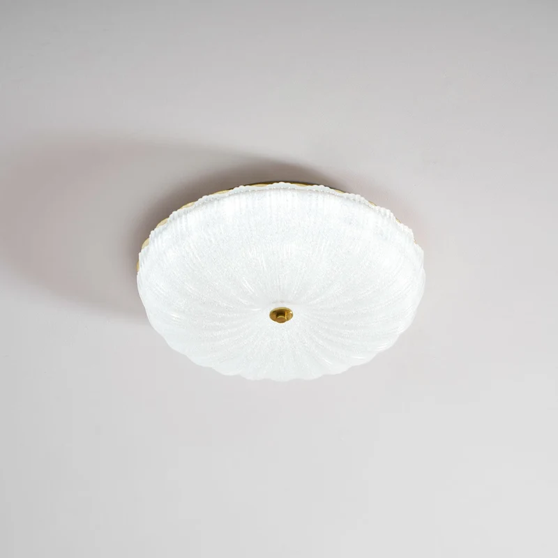Glazen Plafondlamp met Geribbelde Textuur – Warm Dimbaar Licht voor Slaapkamer en Woonkamer – ø 20 tot 50 cm | Sansoti