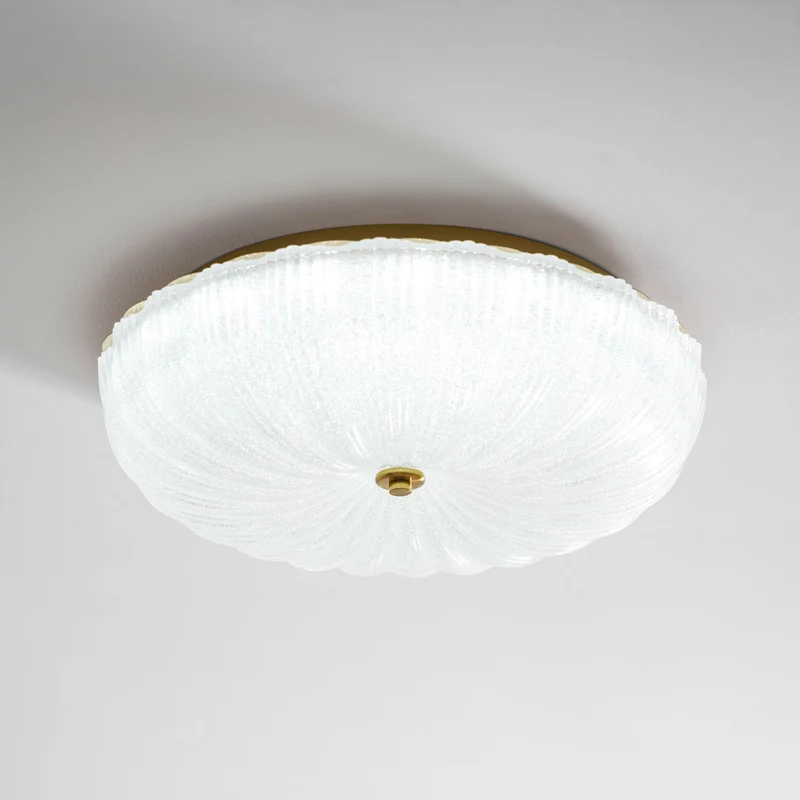 Glazen Plafondlamp met Geribbelde Textuur – Warm Dimbaar Licht voor Slaapkamer en Woonkamer – ø 20 tot 50 cm | Sansoti