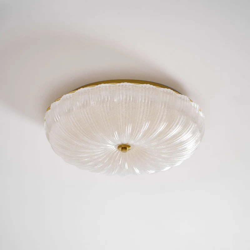 Glazen Plafondlamp met Geribbelde Textuur – Warm Dimbaar Licht voor Slaapkamer en Woonkamer – ø 20 tot 50 cm | Sansoti