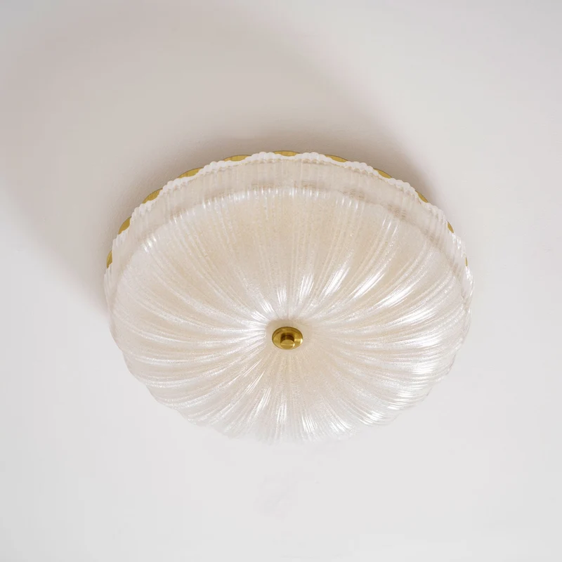 Glazen Plafondlamp met Geribbelde Textuur – Warm Dimbaar Licht voor Slaapkamer en Woonkamer – ø 20 tot 50 cm | Sansoti
