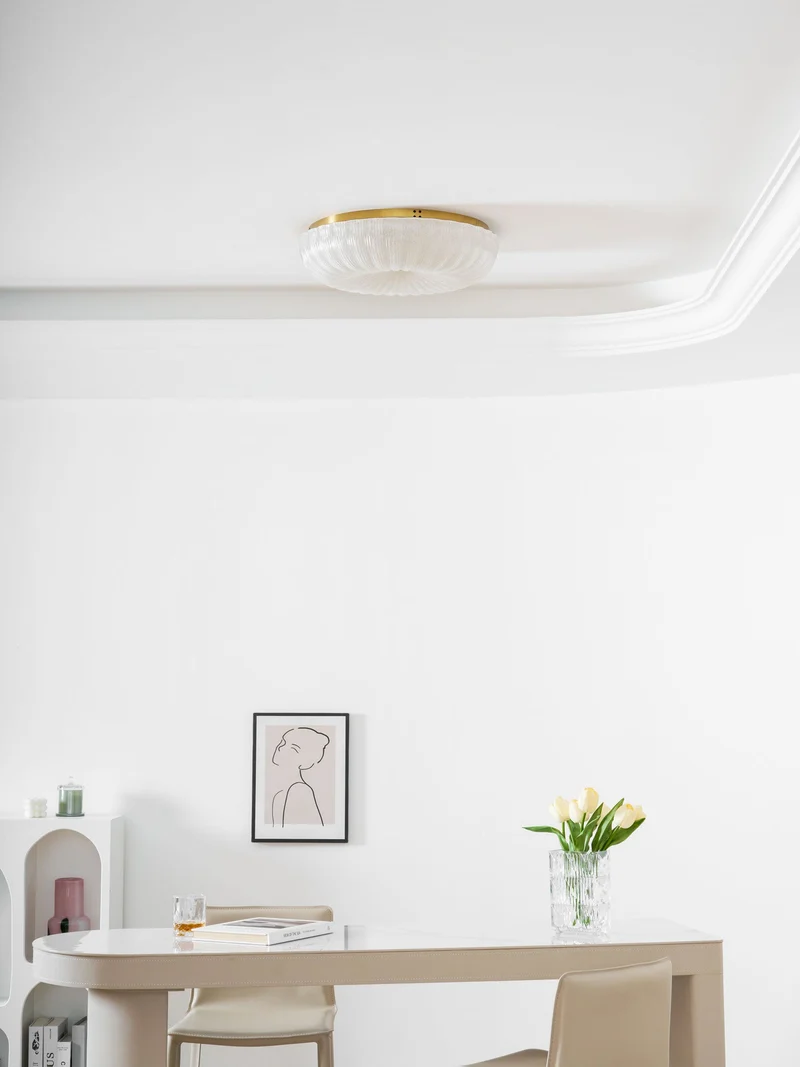 Glazen Plafondlamp met Geribbelde Textuur – Warm Dimbaar Licht voor Slaapkamer en Woonkamer – ø 20 tot 50 cm | Sansoti