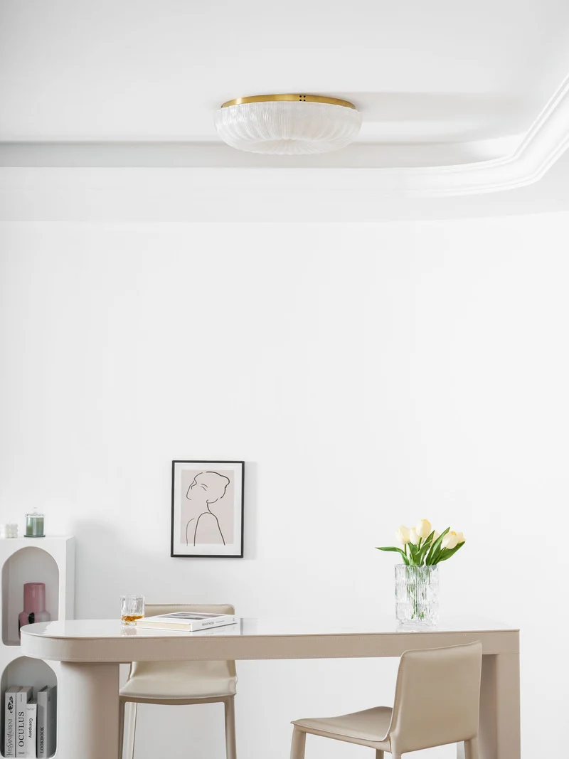 Glazen Plafondlamp met Geribbelde Textuur – Warm Dimbaar Licht voor Slaapkamer en Woonkamer – ø 20 tot 50 cm | Sansoti