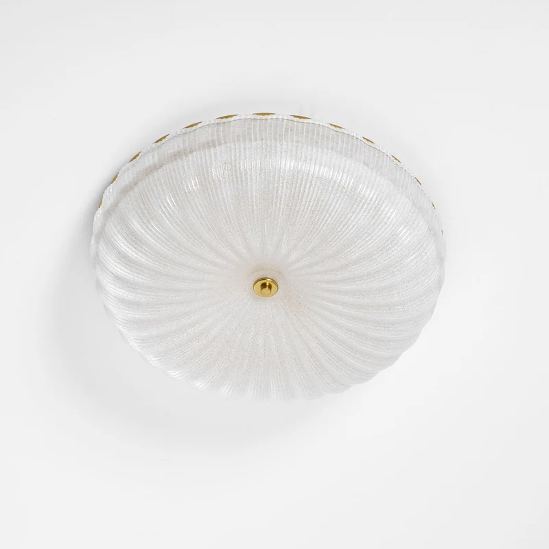 Glazen Plafondlamp met Geribbelde Textuur – Warm Dimbaar Licht voor Slaapkamer en Woonkamer – ø 20 tot 50 cm | Sansoti