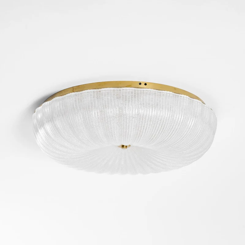 Glazen Plafondlamp met Geribbelde Textuur – Warm Dimbaar Licht voor Slaapkamer en Woonkamer – ø 20 tot 50 cm | Sansoti