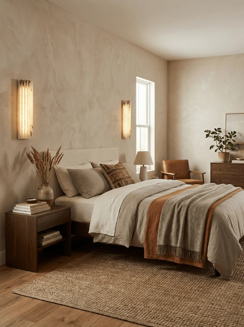 Alabaster Wandlamp Natuursteen – Geribbeld Design – Warm Licht – Scandinavische Stijl | Sansoti