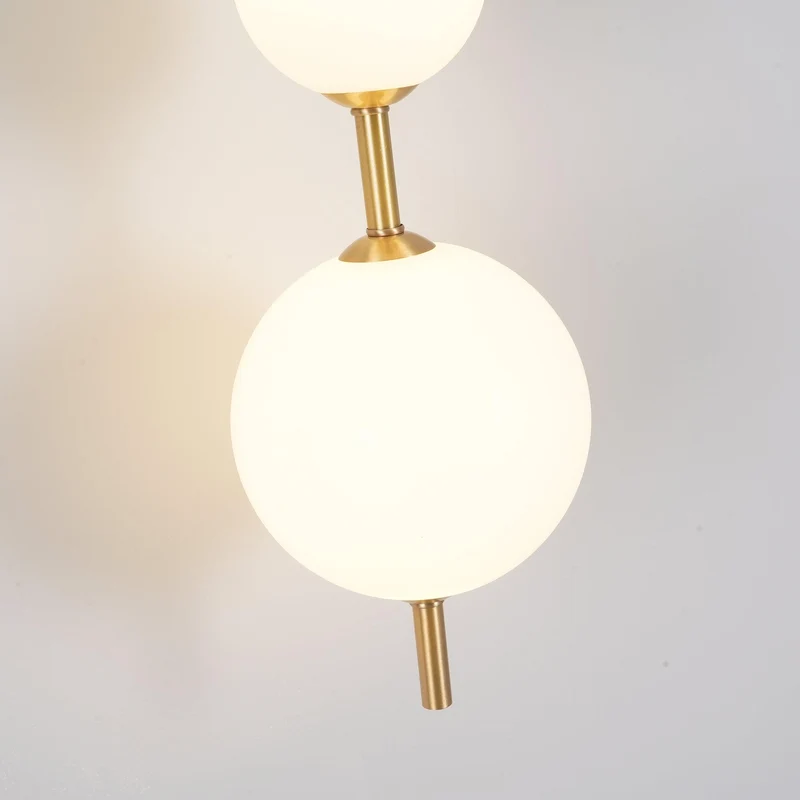 Verticale Glazen Bol Wandlamp – Moderne Wandverlichting met Gestapelde Bollen – Messing, Zwart of Nikkel – 3 Afmetingen | Sansoti