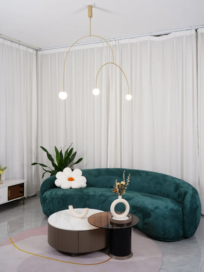 Mobiel Plafondlamp met Glazen Bollen – Modern Messing of Zwart Design – 9 Configuraties – G9 & G4 Fitting | Sansoti