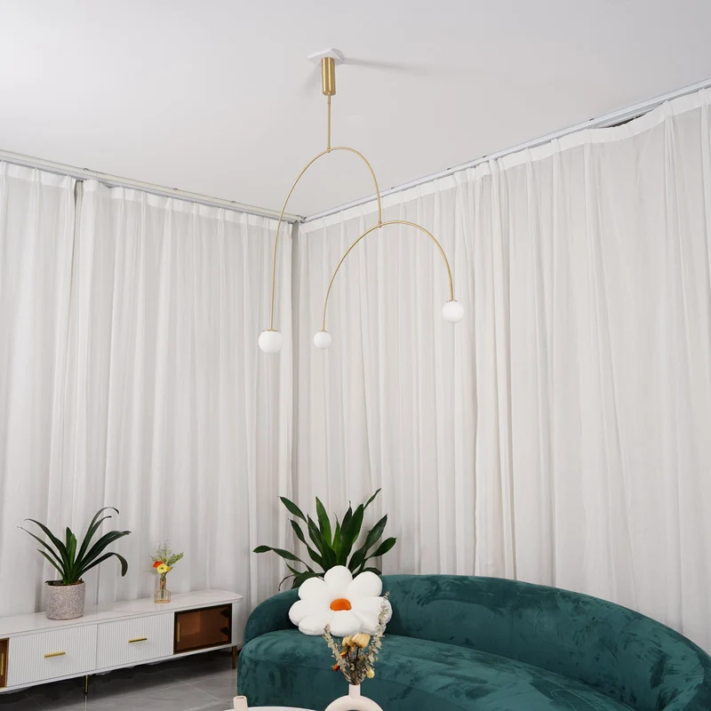Mobiel Plafondlamp met Glazen Bollen – Modern Messing of Zwart Design – 9 Configuraties – G9 & G4 Fitting | Sansoti