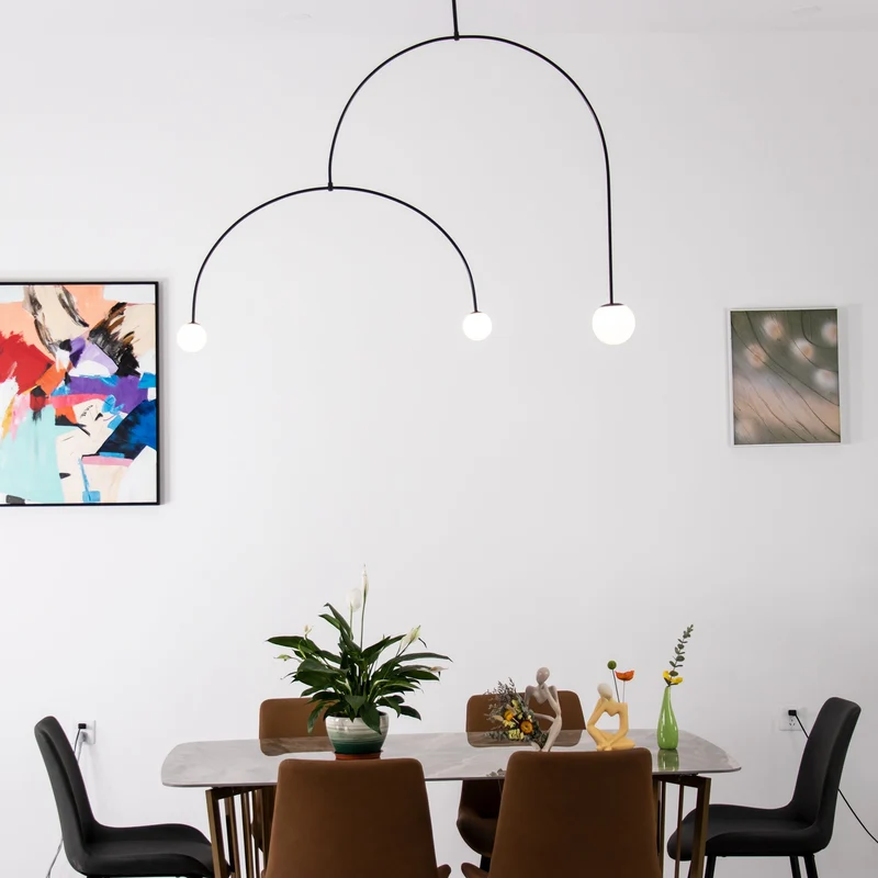 Mobiel Plafondlamp met Glazen Bollen – Modern Messing of Zwart Design – 9 Configuraties – G9 & G4 Fitting | Sansoti