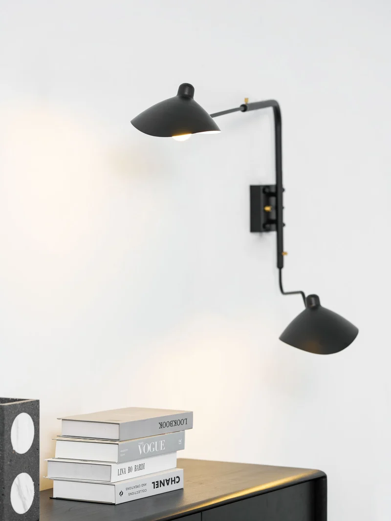 Wandlamp Verstelbaar Staal 1-Kops / 2-Kops 60-140 cm Modern Design Metaal Messing Chroom E26/E27 Fitting Instelbare Kap Richtbaar Licht Interieur | Sansoti