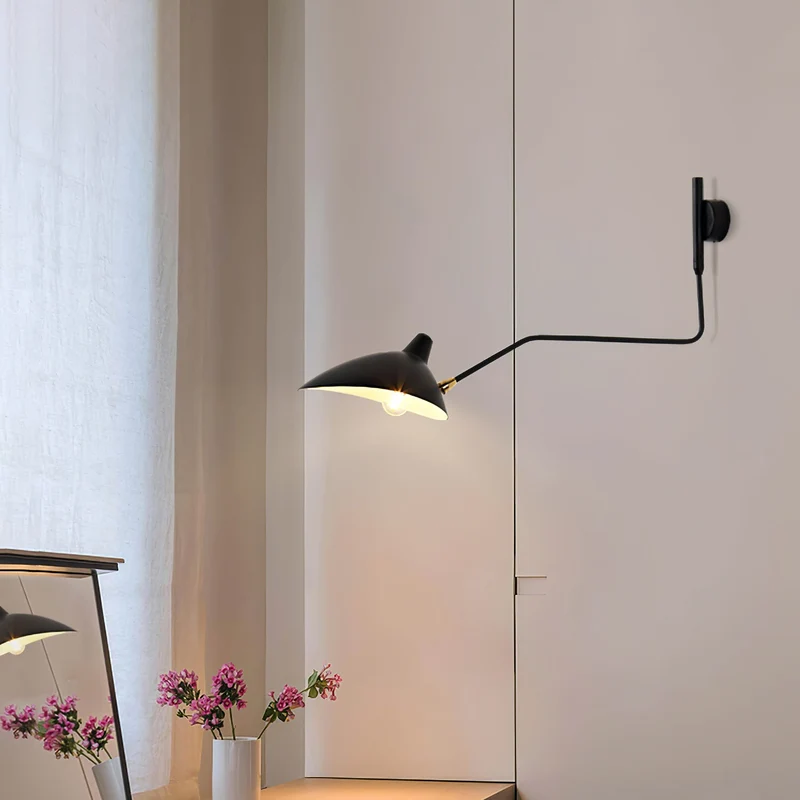 Wandlamp Verstelbaar Staal 1-Kops / 2-Kops 60-140 cm Modern Design Metaal Messing Chroom E26/E27 Fitting Instelbare Kap Richtbaar Licht Interieur | Sansoti