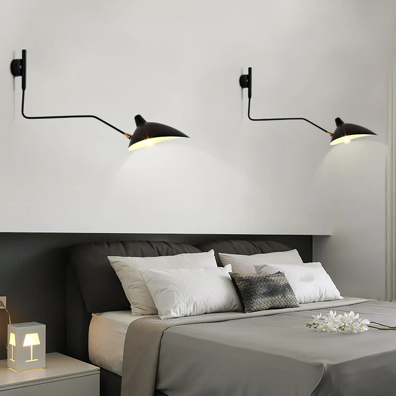 Wandlamp Verstelbaar Staal 1-Kops / 2-Kops 60-140 cm Modern Design Metaal Messing Chroom E26/E27 Fitting Instelbare Kap Richtbaar Licht Interieur | Sansoti
