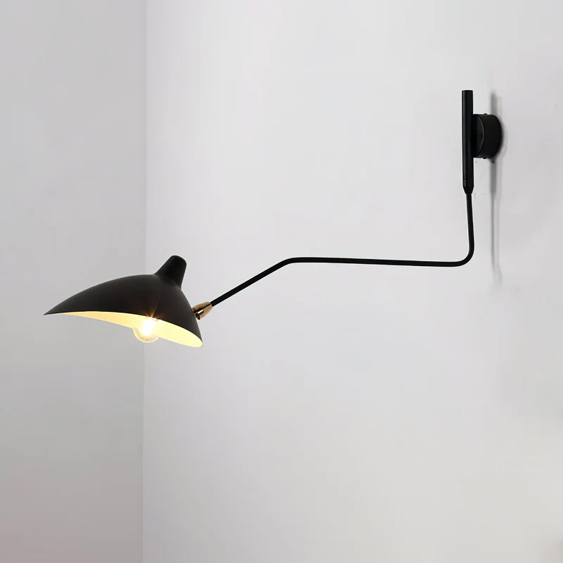 Wandlamp Verstelbaar Staal 1-Kops / 2-Kops 60-140 cm Modern Design Metaal Messing Chroom E26/E27 Fitting Instelbare Kap Richtbaar Licht Interieur | Sansoti