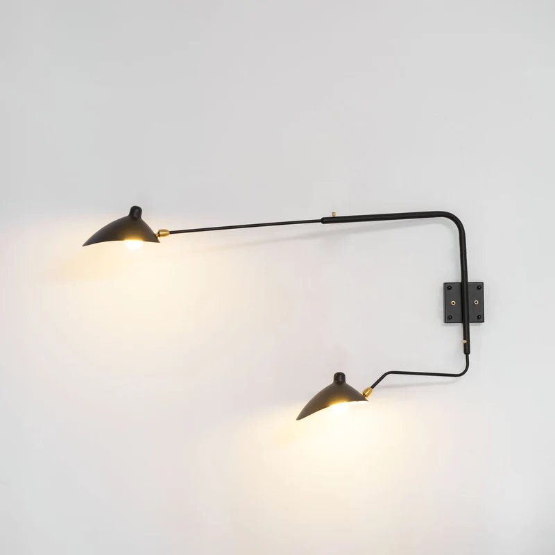 Wandlamp Verstelbaar Staal 1-Kops / 2-Kops 60-140 cm Modern Design Metaal Messing Chroom E26/E27 Fitting Instelbare Kap Richtbaar Licht Interieur | Sansoti