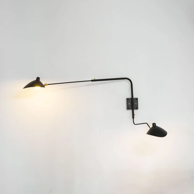 Wandlamp Verstelbaar Staal 1-Kops / 2-Kops 60-140 cm Modern Design Metaal Messing Chroom E26/E27 Fitting Instelbare Kap Richtbaar Licht Interieur | Sansoti