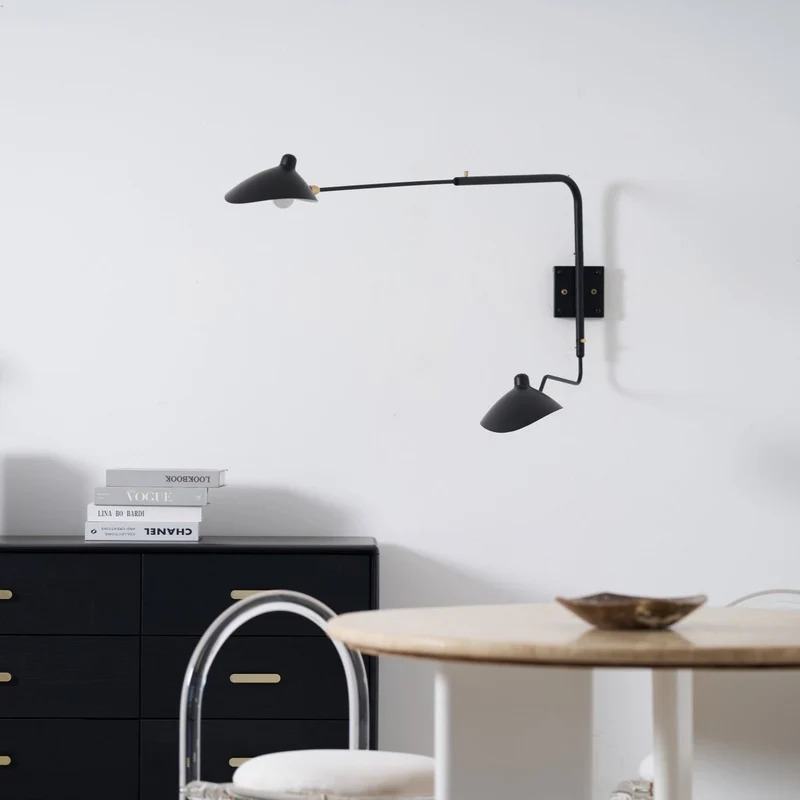 Wandlamp Verstelbaar Staal 1-Kops / 2-Kops 60-140 cm Modern Design Metaal Messing Chroom E26/E27 Fitting Instelbare Kap Richtbaar Licht Interieur | Sansoti