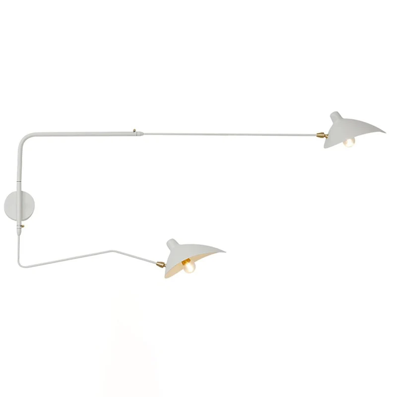 Wandlamp Verstelbaar Staal 1-Kops / 2-Kops 60-140 cm Modern Design Metaal Messing Chroom E26/E27 Fitting Instelbare Kap Richtbaar Licht Interieur | Sansoti