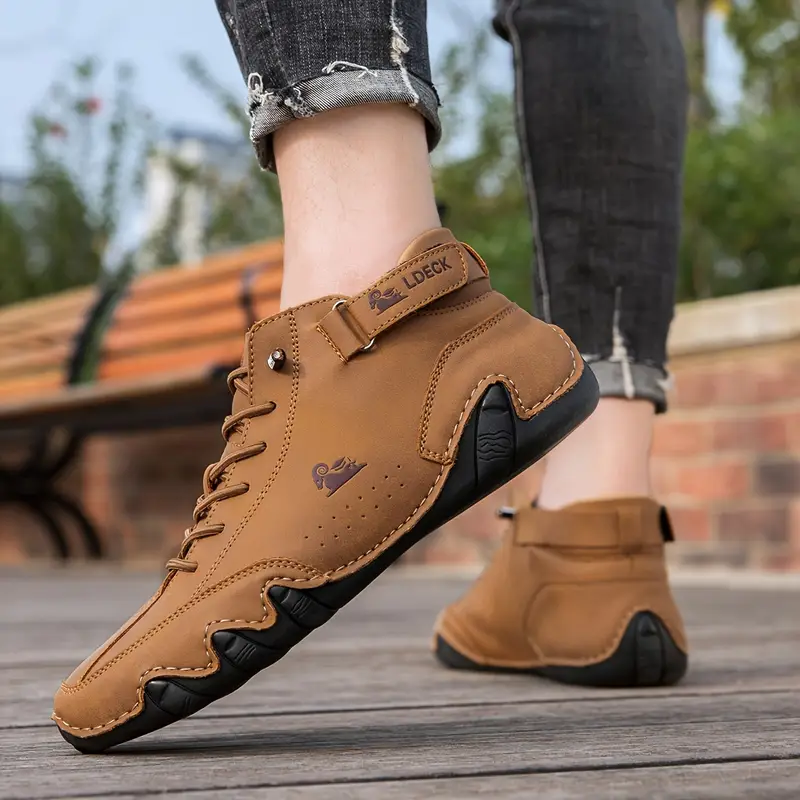 Waterdichte Heren Laarsschoenen met Hoge Schacht en Elastische Sluiting Kunstleer Robuust Straatmode | Sansoti