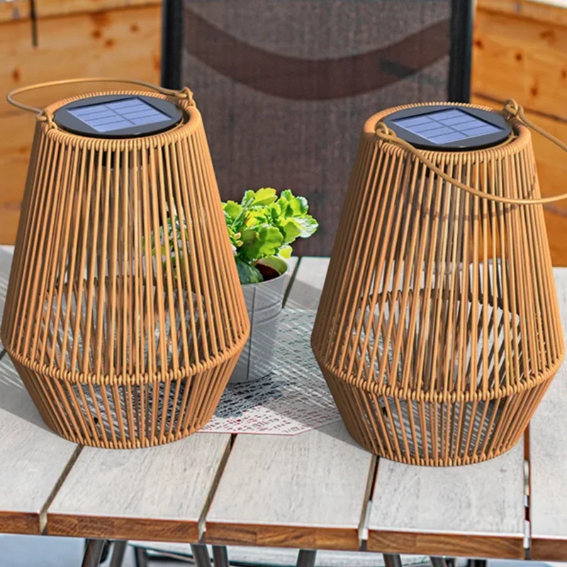 Solarlantaarn Ophangbaar IP65 Rotan 21 cm 8 Uur Brandduur Zonder Kabels of Stopcontact | Sansoti