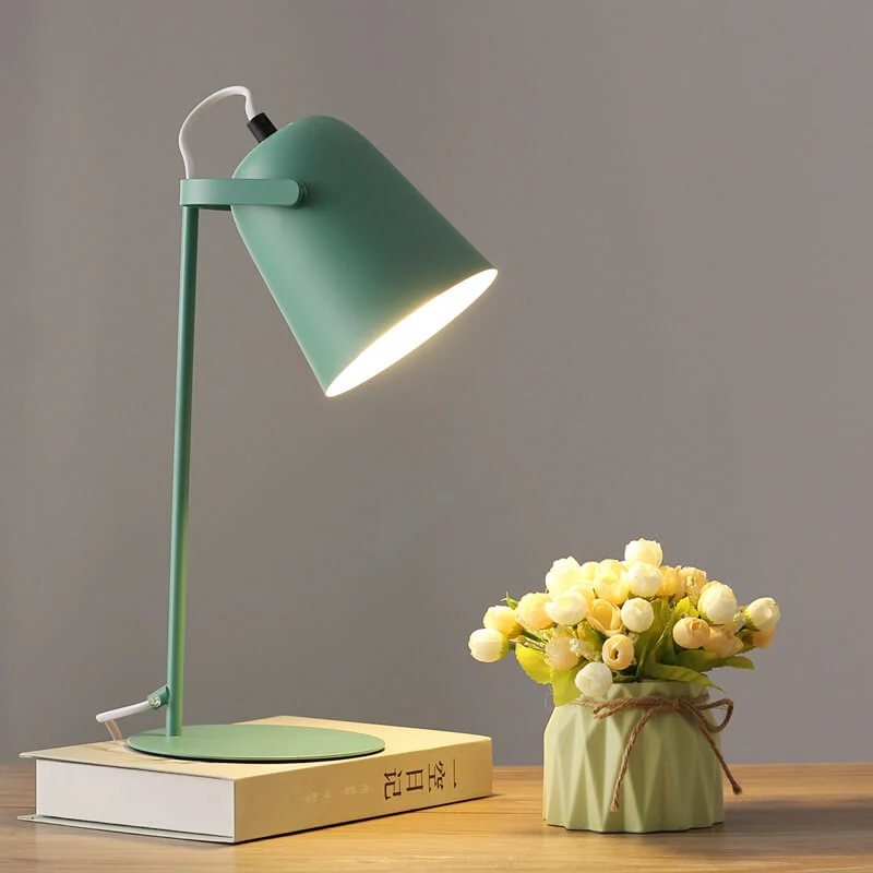 Scandinavische Tafellamp Emmervorm E27 Fitting 35cm Hoog Ijzer 6 Kleuren Sfeerlicht Slaapkamer Woonkamer | Sansoti