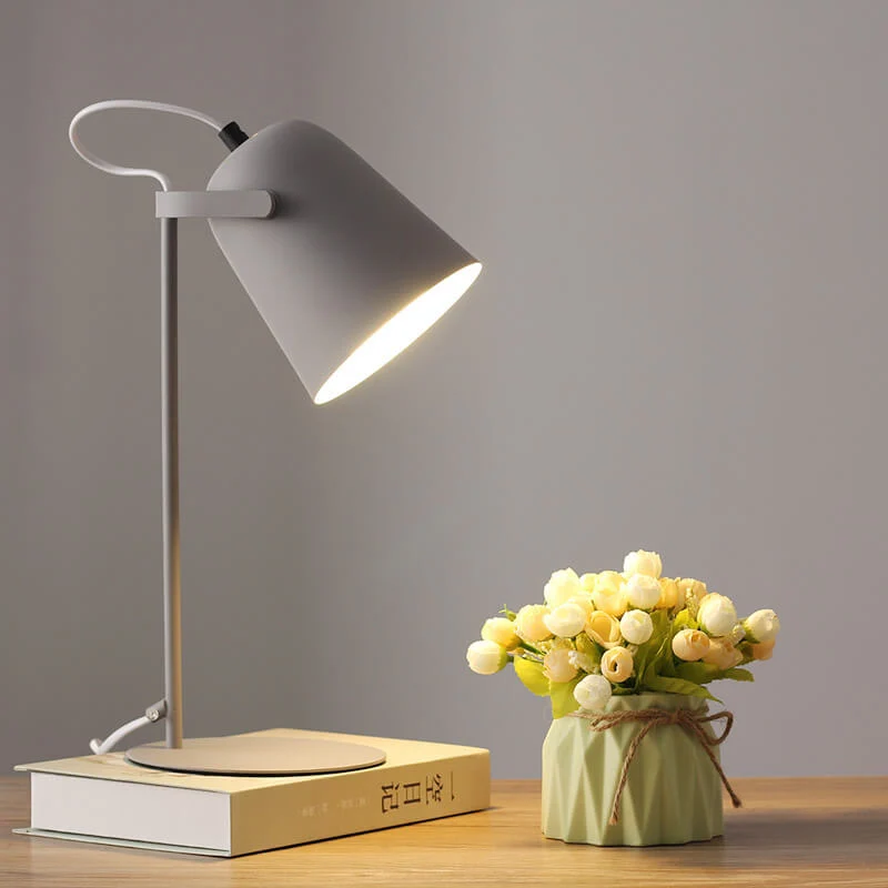 Scandinavische Tafellamp Emmervorm E27 Fitting 35cm Hoog Ijzer 6 Kleuren Sfeerlicht Slaapkamer Woonkamer | Sansoti