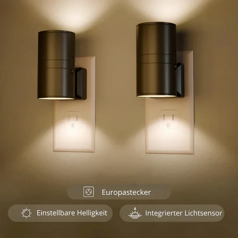 Bauhaus Nachtlampje Dimbaar met Dag-Nachtsensor Wandlamp Warm LED Licht Slaapkamer Hal Badkamer Energiezuinig | Sansoti