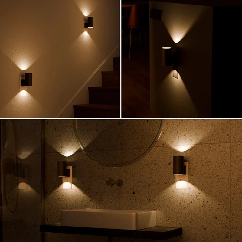 Bauhaus Nachtlampje Dimbaar met Dag-Nachtsensor Wandlamp Warm LED Licht Slaapkamer Hal Badkamer Energiezuinig | Sansoti