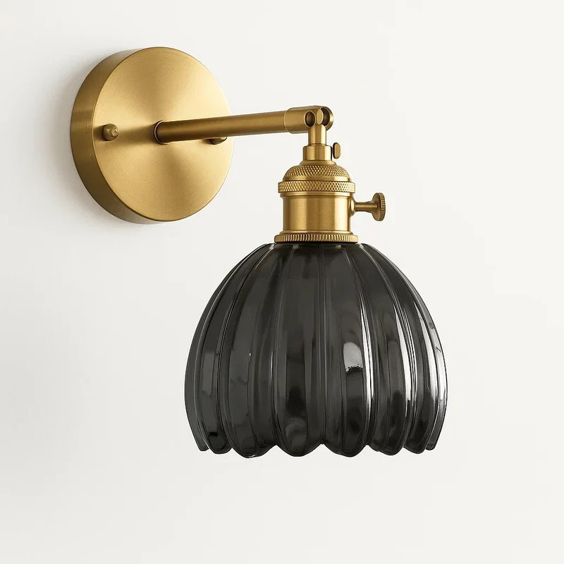 Glazen Tulp Wandlamp Vintage Stijl met E27 Fitting voor Woonkamer Slaapkamer Hal Scandinavisch Retro | Sansoti