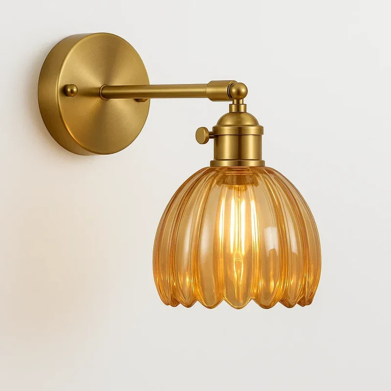 Glazen Tulp Wandlamp Vintage Stijl met E27 Fitting voor Woonkamer Slaapkamer Hal Scandinavisch Retro | Sansoti