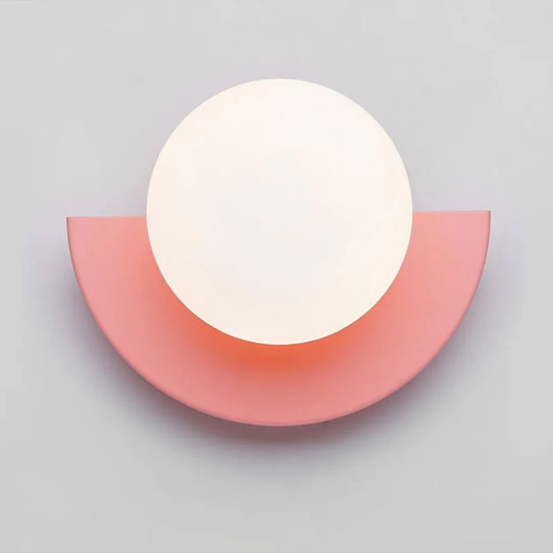 Halfcirkelvormige Wandlamp met Gekleurde Bol Modern Design Decoratieve Verlichting voor Woonkamer Slaapkamer Gang | Sansoti