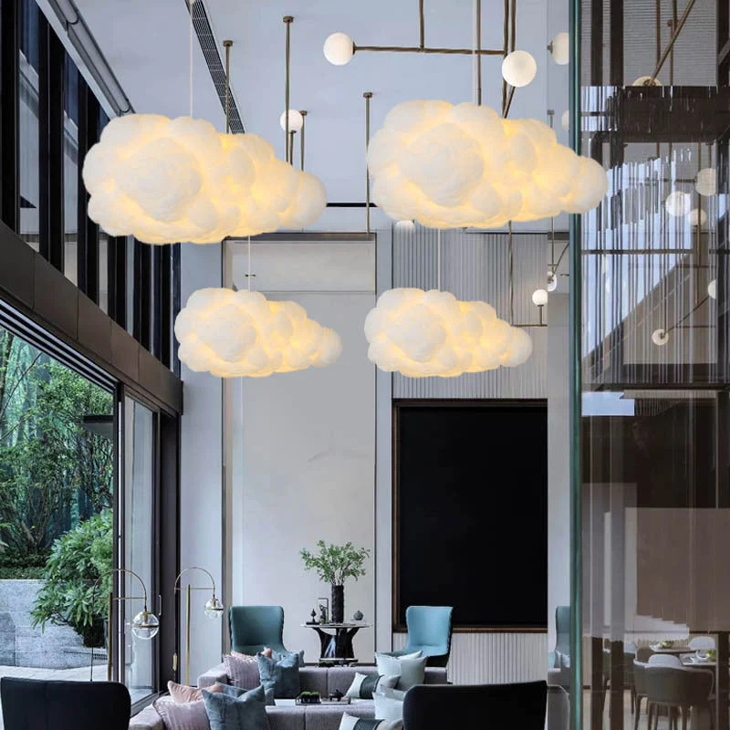 Wolkvormige Hanglamp Wit Kunststof E27 Verstelbaar 150cm Modern Interieur Woonkamer Eetkamer Slaapkamer | Sansoti