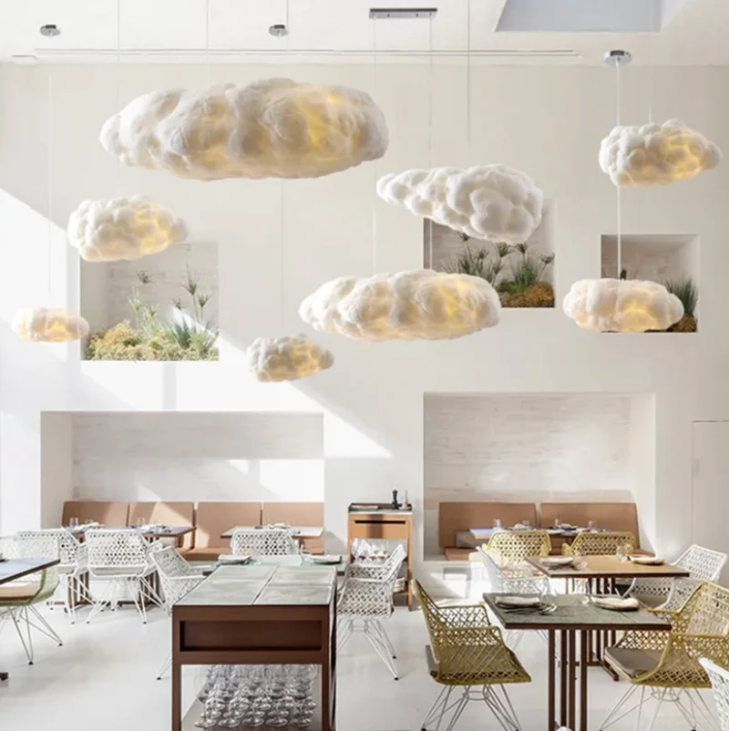 Wolkvormige Hanglamp Wit Kunststof E27 Verstelbaar 150cm Modern Interieur Woonkamer Eetkamer Slaapkamer | Sansoti