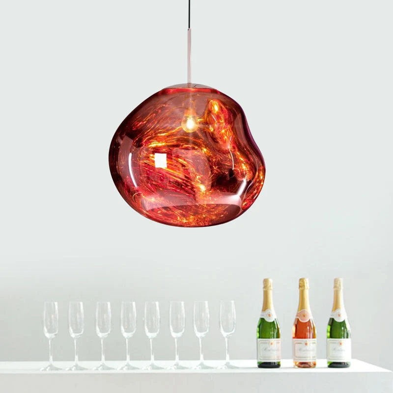 Glazen Hanglamp Rond Metalen Kap Eetkamer Plafondverlichting Moderne Woonkamer E27 Fitting Scandinavisch | Sansoti