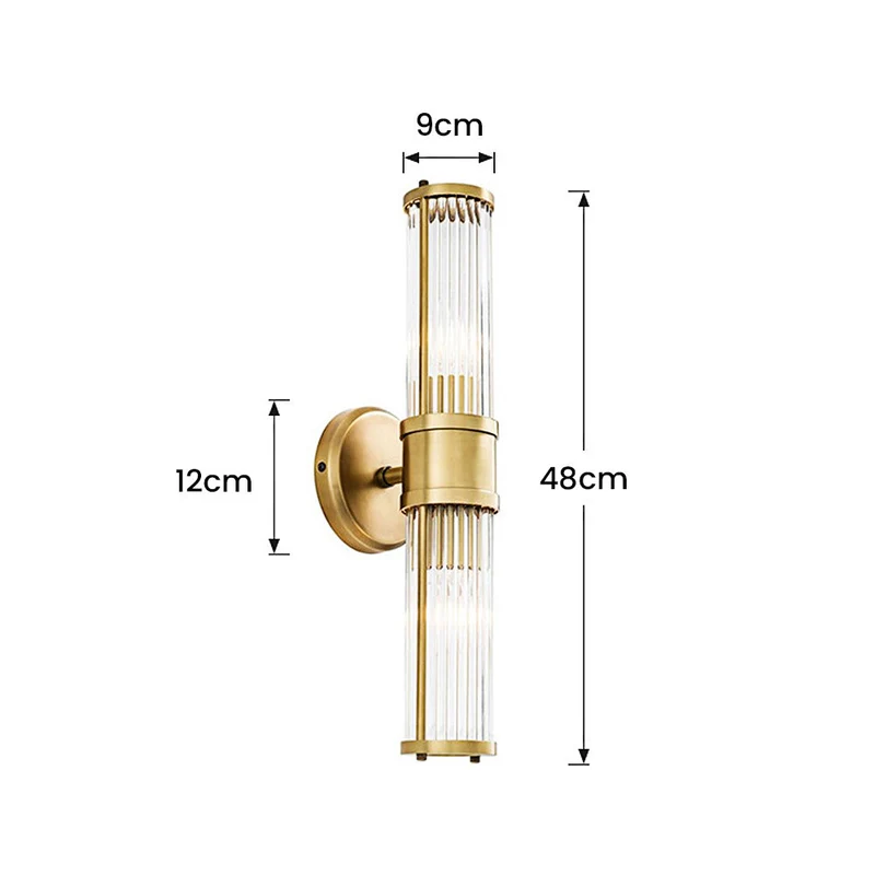 Wandlamp Goud IJzer & Glas LED Badkamer Woonkamer Slaapkamer Elegante Verlichting met Verstelbare Lichtkleur | Sansoti