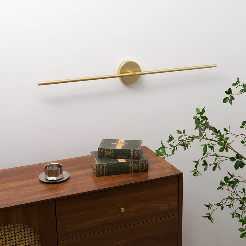 Edge Lineaire LED Wandlamp – 68/98/128 cm – Zwart/Goud – Warm/Neutraal/Koel Wit – Dimbaar Beschikbaar – Badkamer/Spiegel/Kunstverlichting | Sansoti