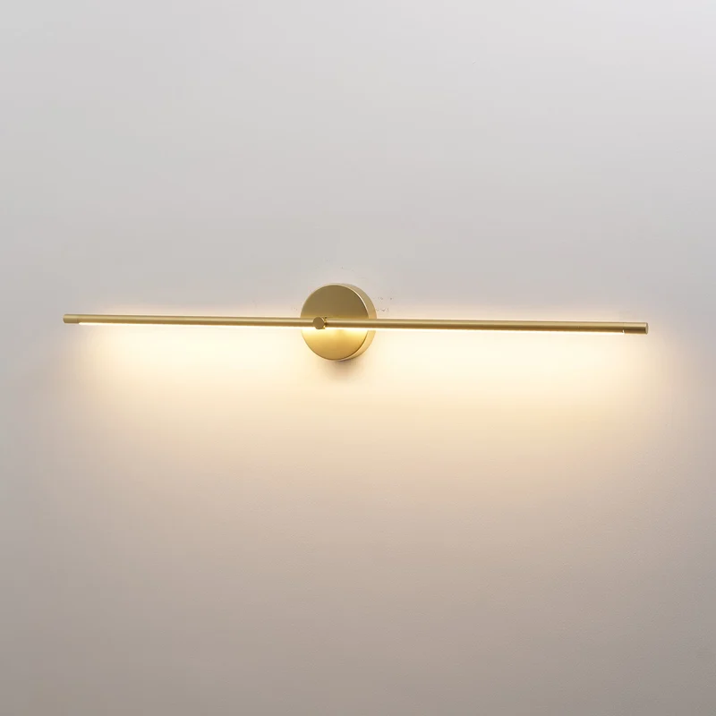 Edge Lineaire LED Wandlamp – 68/98/128 cm – Zwart/Goud – Warm/Neutraal/Koel Wit – Dimbaar Beschikbaar – Badkamer/Spiegel/Kunstverlichting | Sansoti