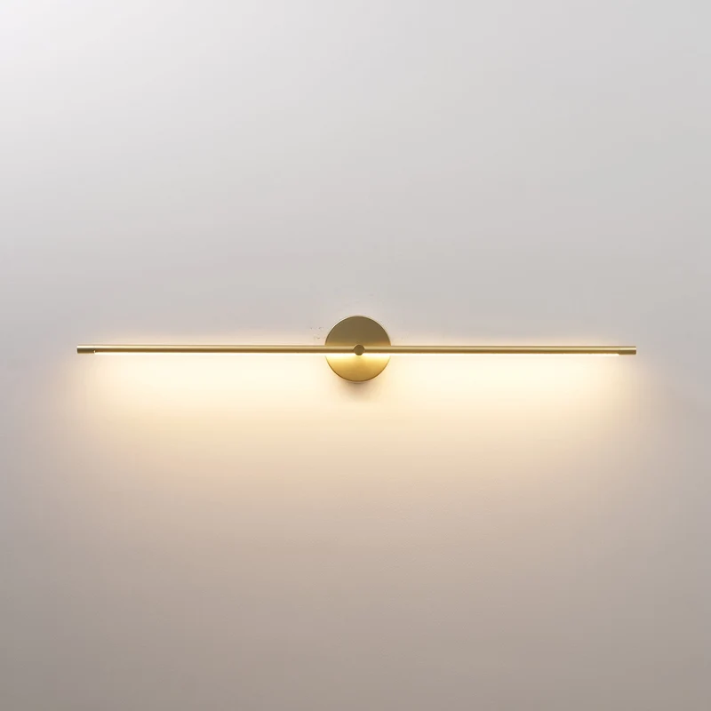 Edge Lineaire LED Wandlamp – 68/98/128 cm – Zwart/Goud – Warm/Neutraal/Koel Wit – Dimbaar Beschikbaar – Badkamer/Spiegel/Kunstverlichting | Sansoti