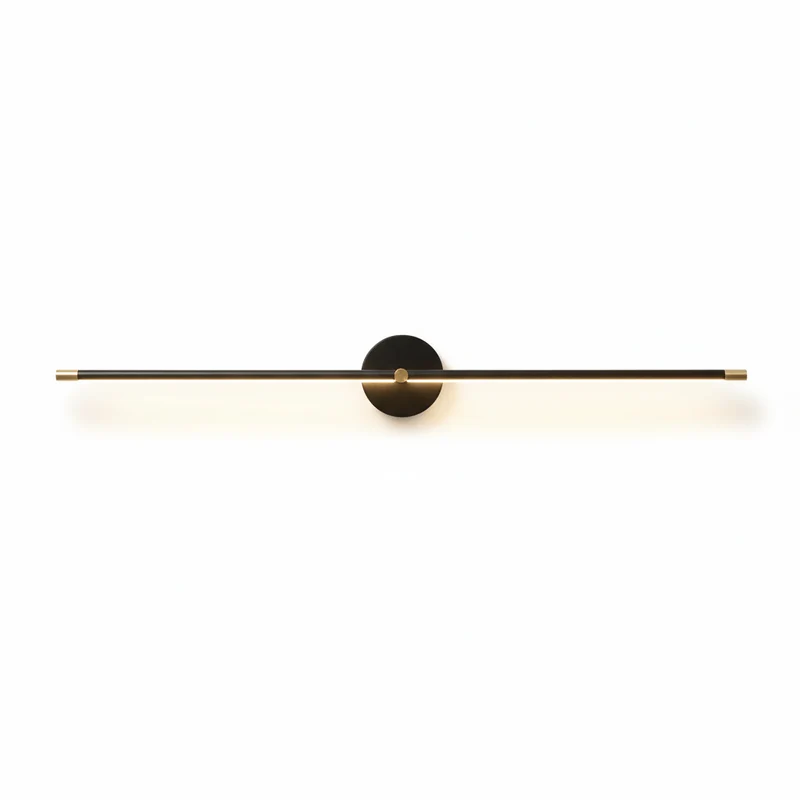 Edge Lineaire LED Wandlamp – 68/98/128 cm – Zwart/Goud – Warm/Neutraal/Koel Wit – Dimbaar Beschikbaar – Badkamer/Spiegel/Kunstverlichting | Sansoti
