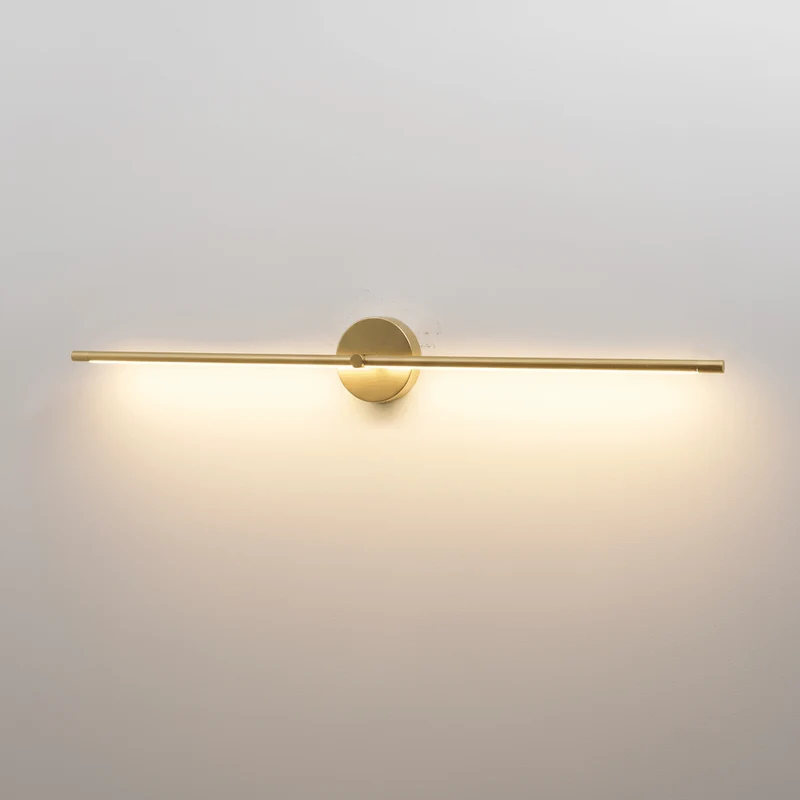 Edge Lineaire LED Wandlamp – 68/98/128 cm – Zwart/Goud – Warm/Neutraal/Koel Wit – Dimbaar Beschikbaar – Badkamer/Spiegel/Kunstverlichting | Sansoti