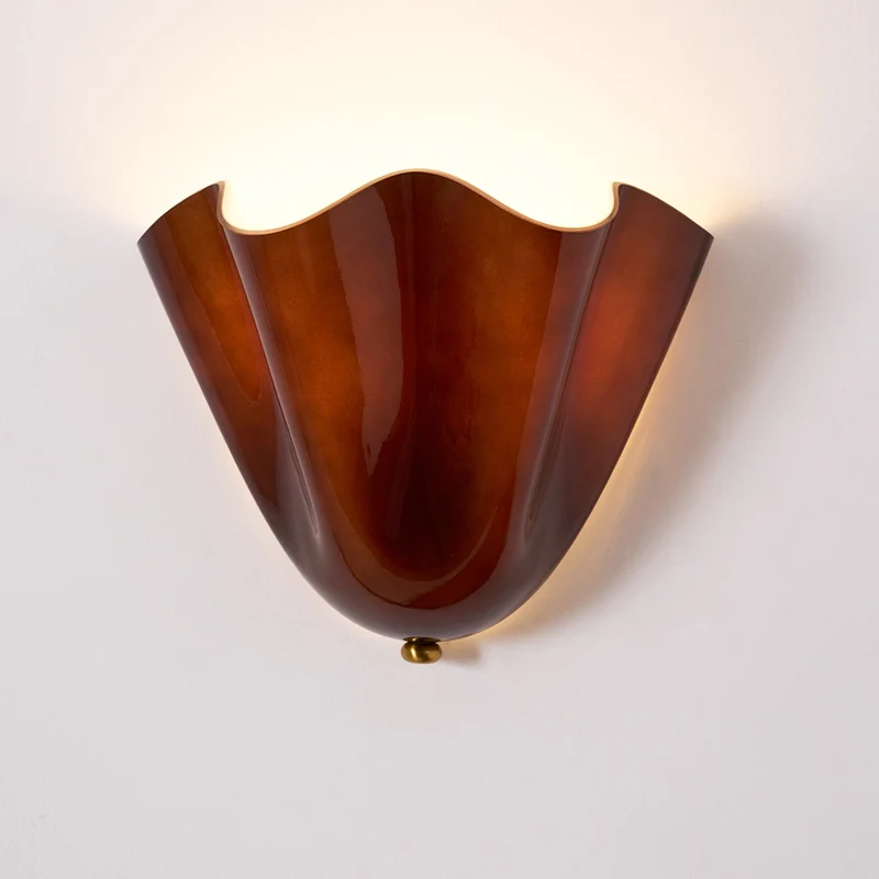 Petalia Wandlamp — Sculptural Petal-Geïnspireerde Glazen Wandverlichting met G9 Fitting en Hardwired Installatie (28 × 25 × 13 cm) | Sansoti