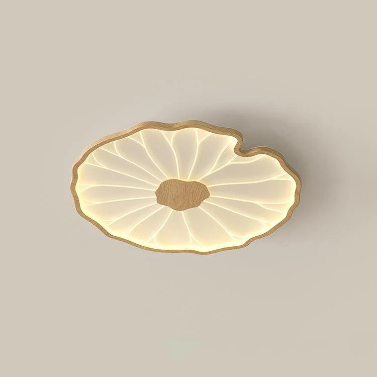 Plafondlamp Lotusbladmotief – Acryl Afwerking 6 Maten Houtnerf Warmwit Scandinavisch Design Eetkamerlamp | Sansoti